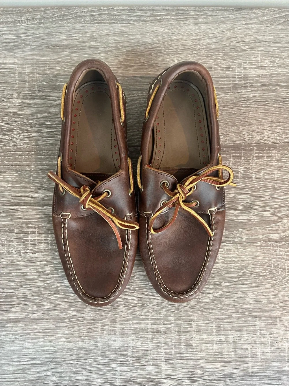 Allen Edmonds Brown Leather Boat Shoes M7.5